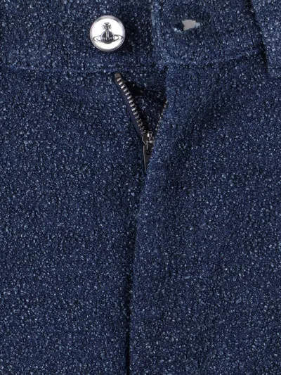 Vivienne Westwood Straight Trousers With Textured Fabric And Pockets