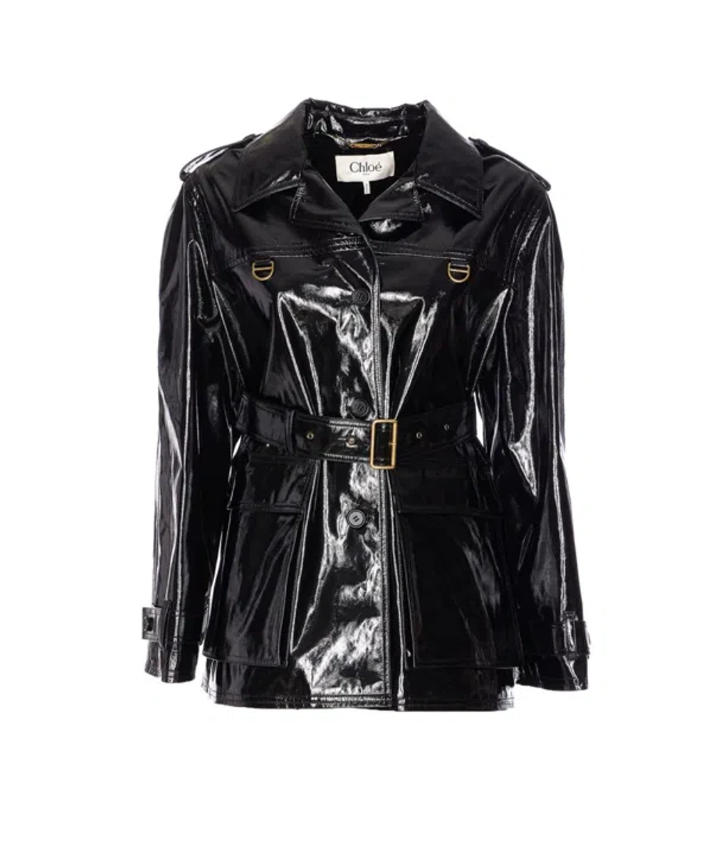 ジャケット CHLOE BLACK GLOSSY COTTON CANVAS JACKET Chloé Black Glossy Cotton Canvas Jacket | ModeSens