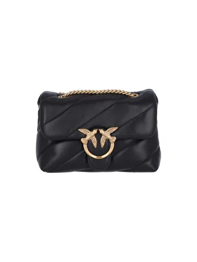 Pinko Baby Love Puff Maxi Quilt Leather Crossbody Bag In Black