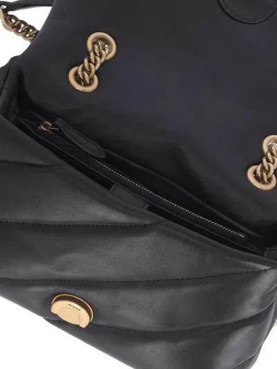 Pinko Baby Love Puff Maxi Quilt Leather Crossbody Bag In Black
