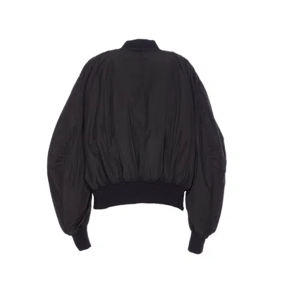 Attico Bomber Oversize In Poliestere Nero Donna In Black