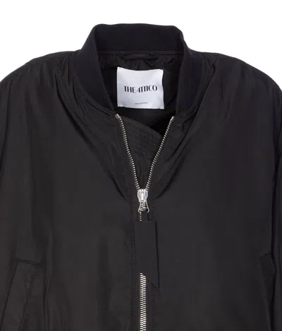 Attico Bomber Oversize In Poliestere Nero Donna In Black