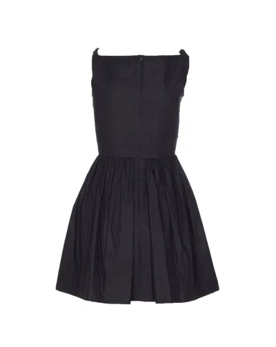 Vivienne Westwood Square Neckline Sleeveless Flared Skirt Mini Length Draped Detail In Black