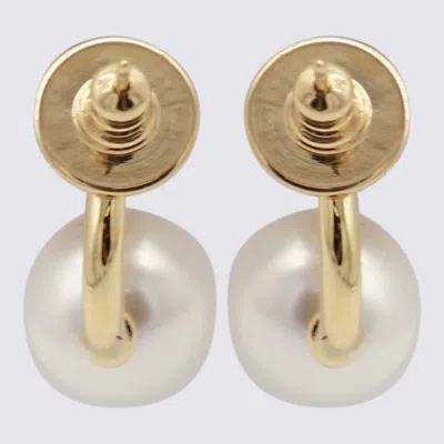 Jimmy Choo Crystal And Pearl Gold Earrings In White