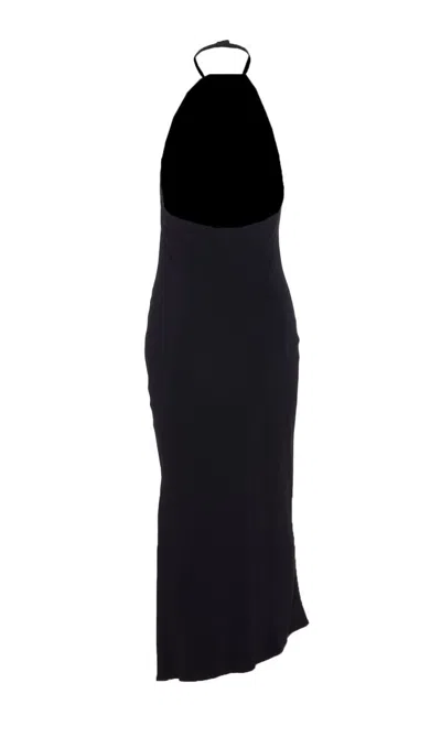 Attico Halterneck Low-back Midi Dress In Black
