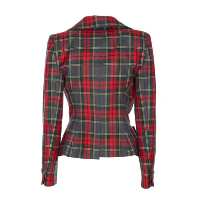 Vivienne Westwood Plaid Tailored Jacket With Notch Lapel And Button-detail Cuffs In Multi