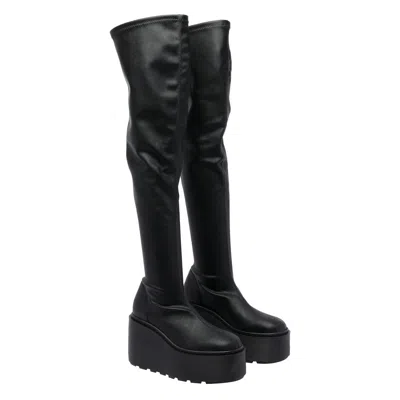 Vic Matie Davidson 101 High Heels Boots In Black Leather In Black