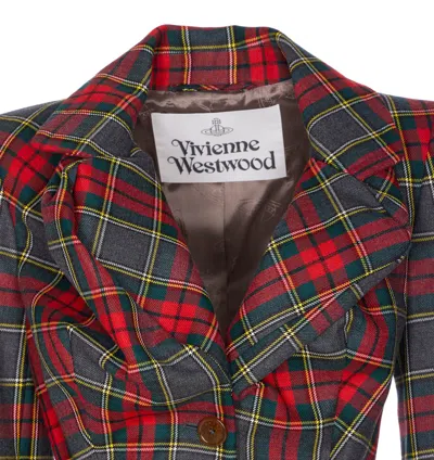 Vivienne Westwood Plaid Tailored Jacket With Notch Lapel And Button-detail Cuffs In Multi