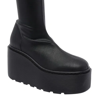 Vic Matie Davidson 101 High Heels Boots In Black Leather In Black