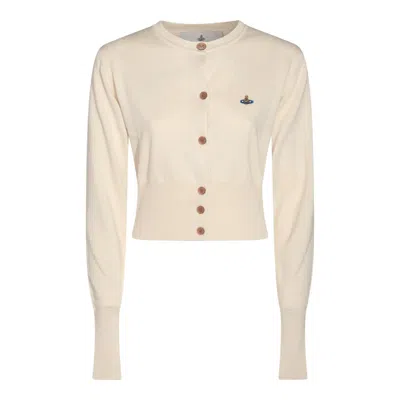 Vivienne Westwood Off-white Bea Cropped Cardigan In Orange