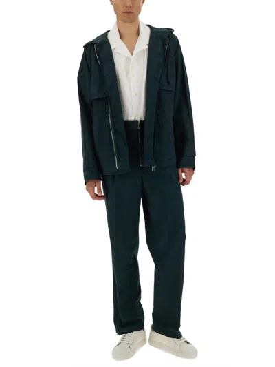 Helmut Lang Hooded Jacket With Front Pockets And Adjustable Cuffs In Black