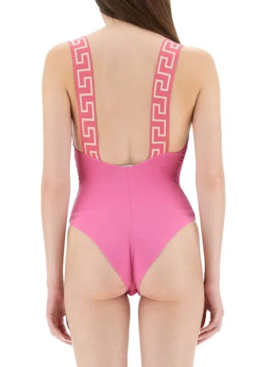 Versace Greca Border Sleeveless Body With High-cut Leg
