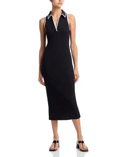 Veronica Beard Darien Ribbed Stretch-pima Cotton Midi Dress
