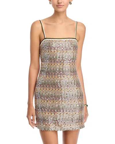 Ramy Brook Ivanna Sequined Chevron Mini Dress In Multi