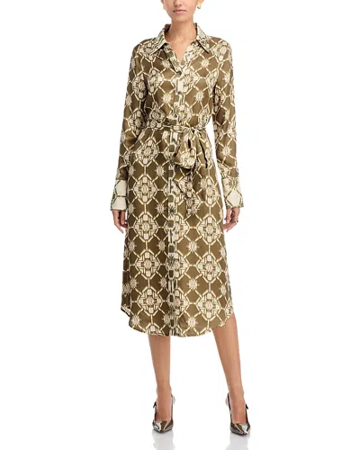 Ramy Brook Victoria Tile Print Long Sleeve Shirtdress In Multi