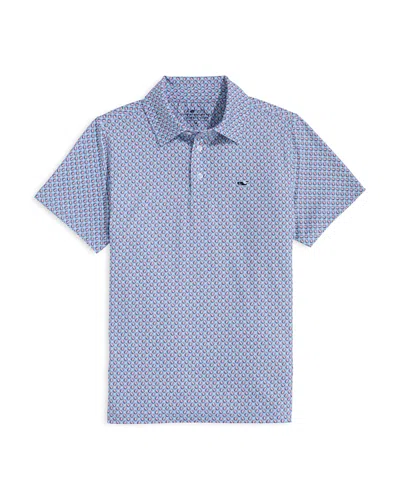 Vineyard Vines Boys' Printed Sankaty Polo - Big Kid In Blue