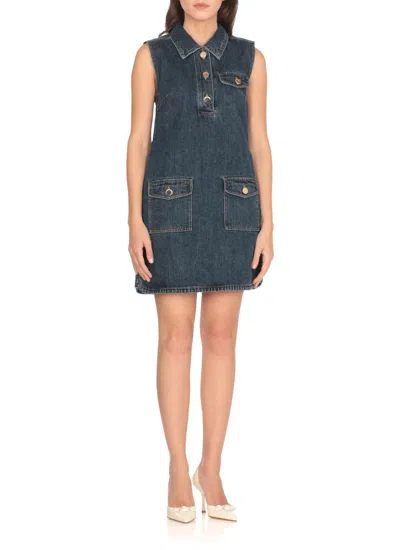 Self-portrait Self Portrait Women Denim Sleeveless Mini Dress