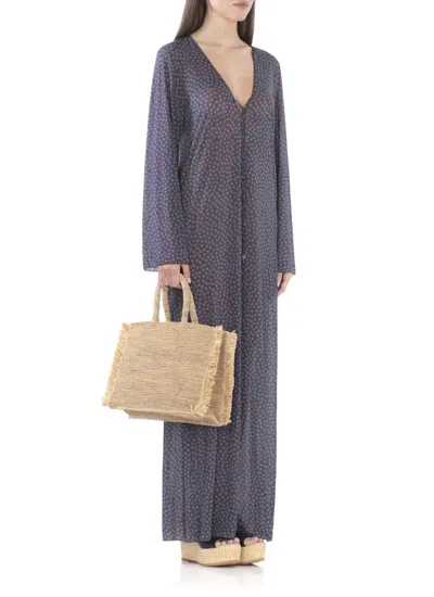 Fisico Cristina Ferrari Fisico Maxi Dress With V-neck In Gray