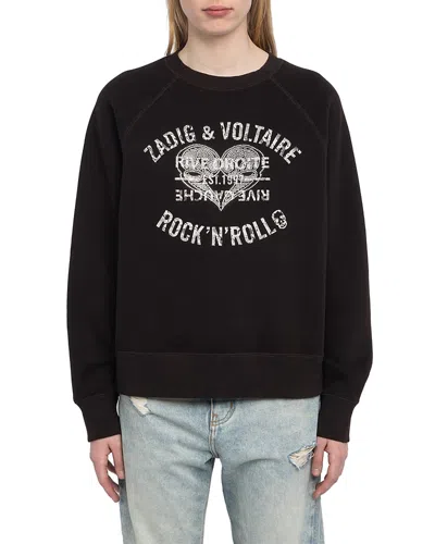 Zadig & Voltaire Upper Pmo Blason Heart Sweatshirt In Black