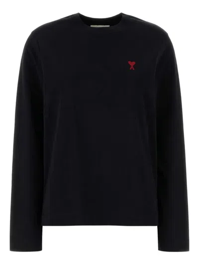 Ami Alexandre Mattiussi Ami De Coeur Logo-embroidered Pullover Sweatshirt In Black