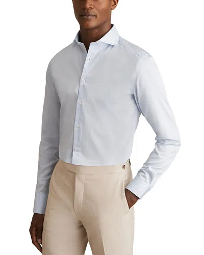 Reiss Soft Blue Storm Fit Cotton-twill Two-fold Shirt-fit In Blue