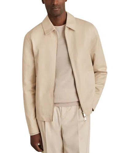 Reiss Preach Regular Fit Twill Trucker Jacket In Neutral