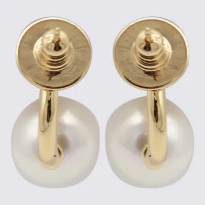 Jimmy Choo Crystal And Pearl Gold Earrings In White