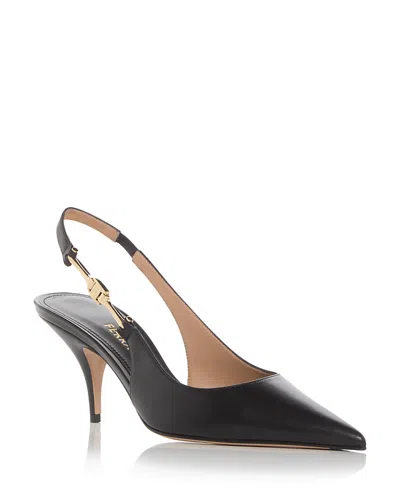 Ferragamo Tally Logo Slingback Pumps
