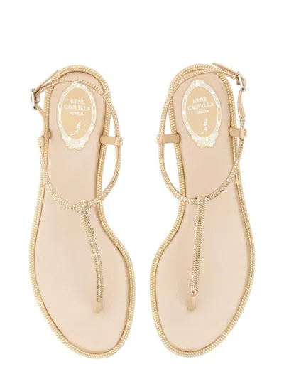 René Caovilla Sandals In Neutral