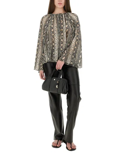 Michael Kors Black Pants With Belt Loops In Leather Woman