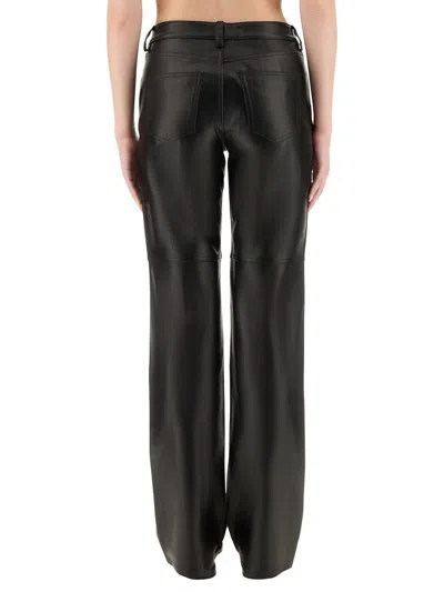 Michael Kors Black Pants With Belt Loops In Leather Woman