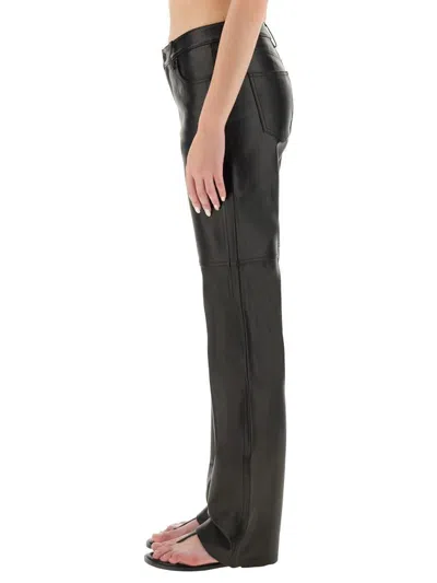 Michael Kors Black Pants With Belt Loops In Leather Woman