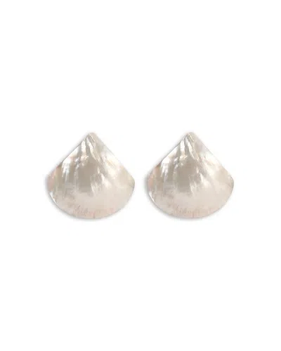 Ettika Rising Tide Mother Of Pearl Statement Stud Earrings In Metallic