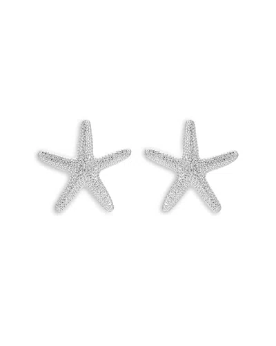 Ettika Textured Starfish Statement Stud Earrings In Metallic