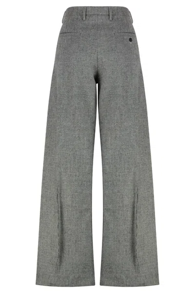 R13 Wool Trousers In Gray