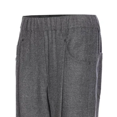 Brunello Cucinelli Trousers With Belt Loops And Elastic Waistband In Gray