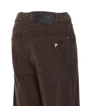 Dondup Velvet Wide Leg Trousers With 5 Pockets