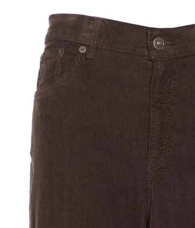 Dondup Velvet Wide Leg Trousers With 5 Pockets