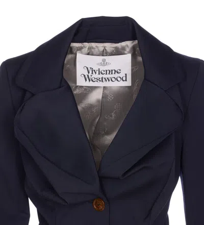 Vivienne Westwood Tailored Jacket With Buttoned Back Vent In Blue