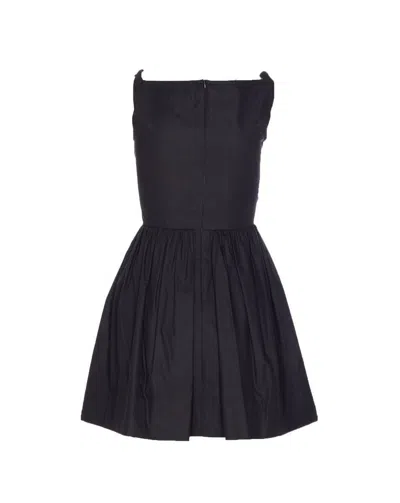 Vivienne Westwood Square Neckline Sleeveless Flared Skirt Mini Length Draped Detail In Black