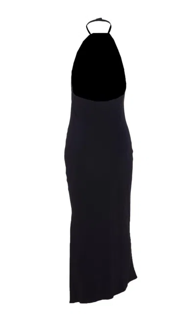 Attico Halterneck Low-back Midi Dress In Black