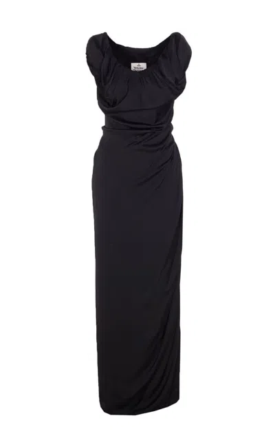 Vivienne Westwood Ginnie Jersey Maxi Dress In Black