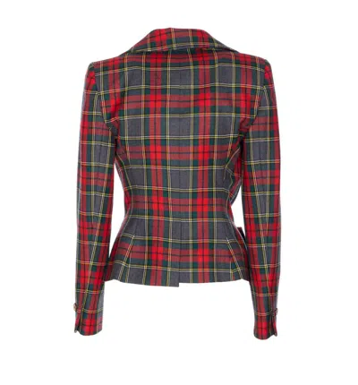 Vivienne Westwood Plaid Tailored Jacket With Notch Lapel And Button-detail Cuffs In Multi