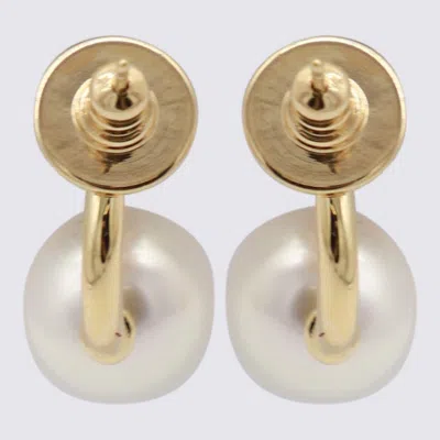 Jimmy Choo Crystal And Pearl Gold Earrings In White