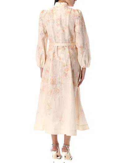 Zimmermann Women Floral Print Linen Crush Midi Dress In Neutral