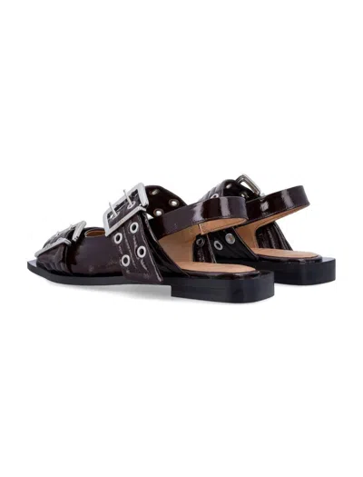 Ganni Feminine Buckle Eco-leather Slingback Pumps