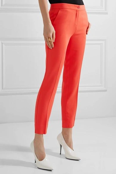 Shop Etro Cropped Crepe Slim-leg Pants