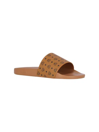 Mcm Monogram Slide Sandals