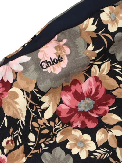 Chloé High-cut Bikini Bottom With Multicolor Floral Print In Multi