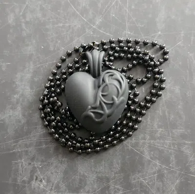 Pre-owned Chrome Hearts Black Silicone Heart 2023 Necklace Pendant